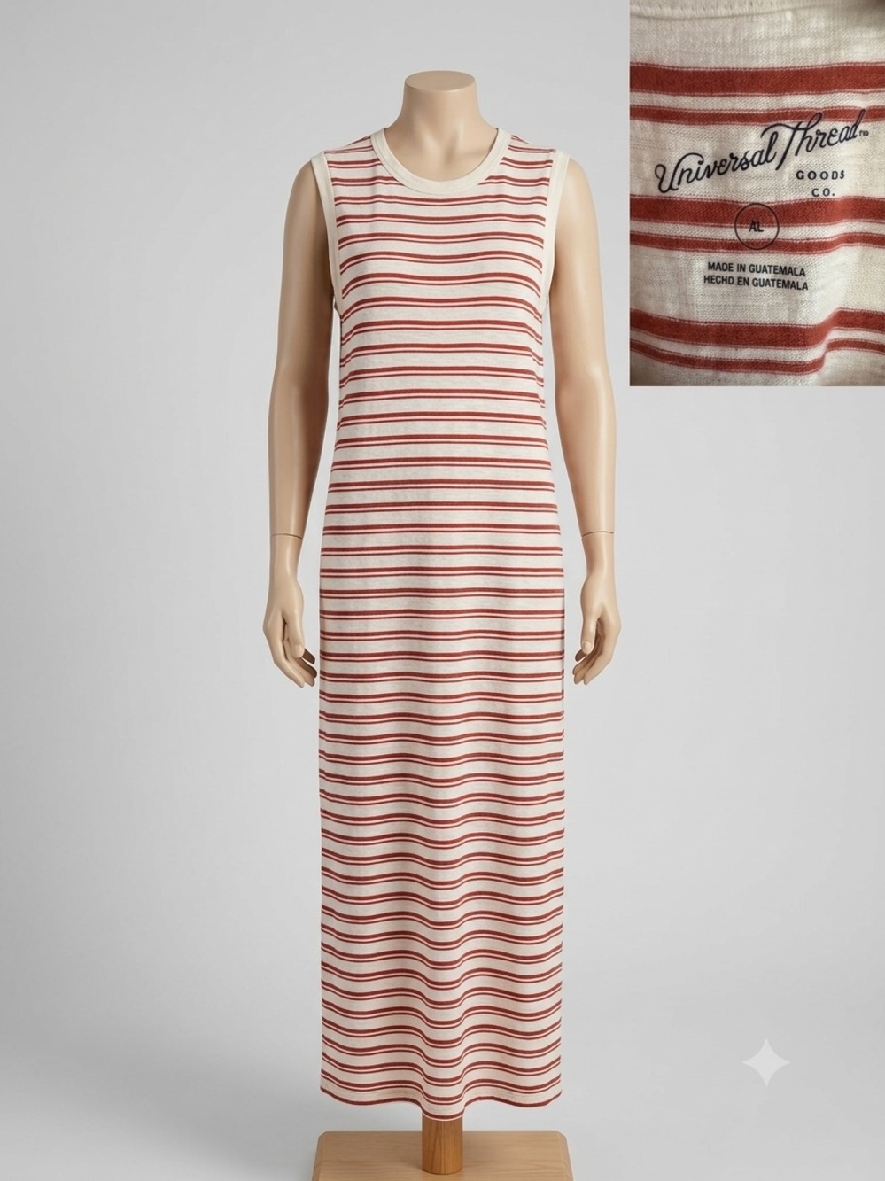 Universal Thread Red and White Striped Maxi Dress